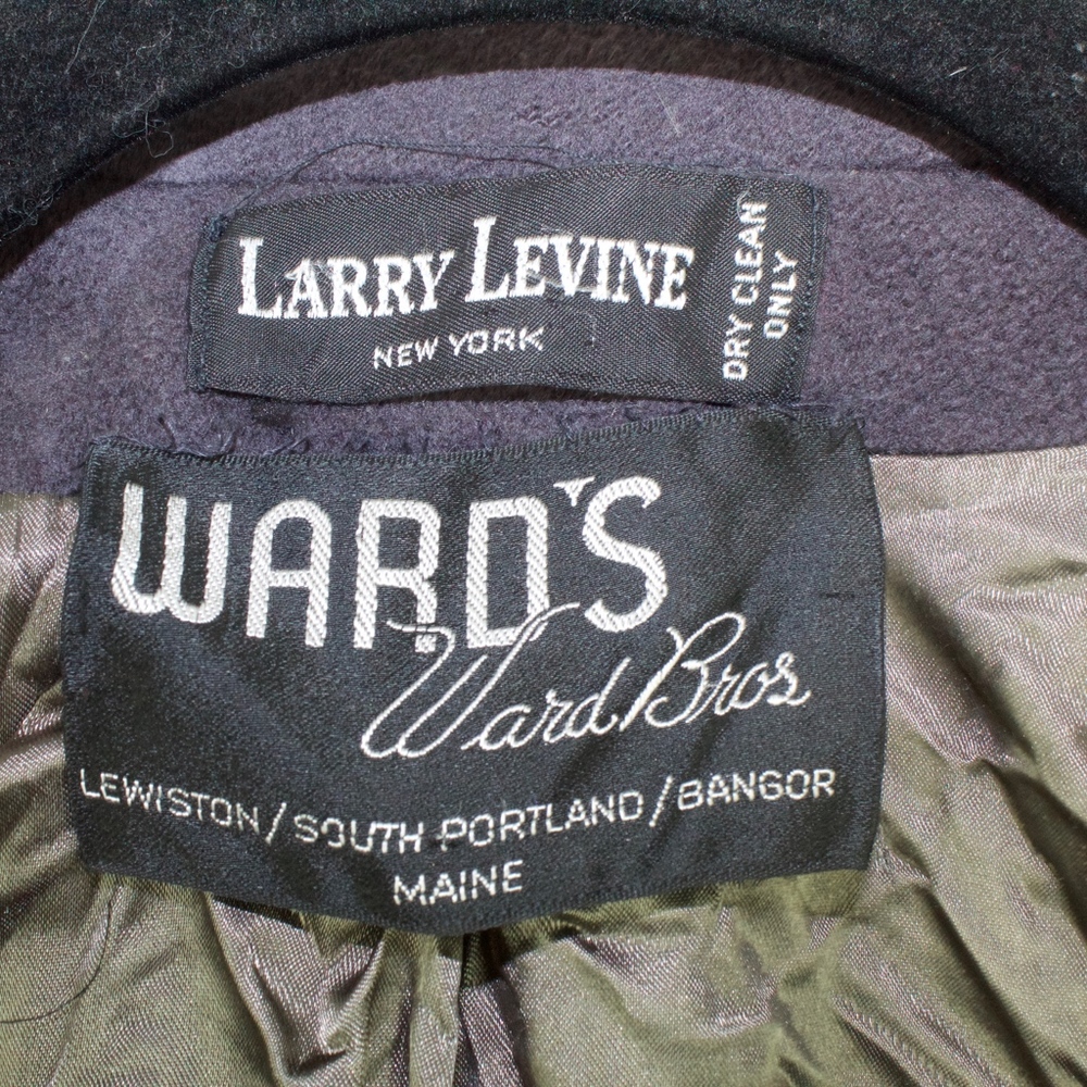 VTG Larry Levine Women's Purple Wool Coat Petite M - Picture 7 of 8